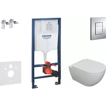 WC sada Grohe Rapid SL - Set předstěnové instalace, klozetu Oudee a sedátka softclose, tlačítko Skate Cosmopolitan, chrom SANI11BA1100