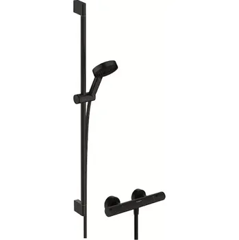 Sprchový set Hansgrohe Pulsify Select S - Sprchový set s termostatem, 3 proudy, EcoSmart, matná černá 24271670