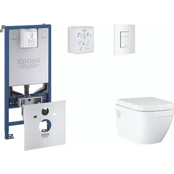 WC sada Grohe Rapid SLX - Set předstěnové instalace, klozetu, sedátka SoftClose a tlačítka Skate Cosmopolitan, alpská bílá SANI11BB3109