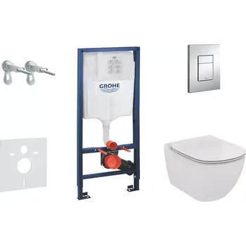 WC sada Grohe Rapid SL - Set předstěnové instalace, klozetu a sedátka Ideal Standard, Aquablade, SoftClose tlačítka Skate Cosmo, chrom 38528SET-KU