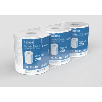 Utěrka VelvetCare Profefessional Průmyslová papírová utěrka VelvetCARE Professional 800 bílá, 2vrstvy, 200m - 3ks