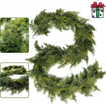 umělá květina VÁNOČNÍ GIRLANDA UMĚLÁ SMRKOVÁ 180 CM K VÝZDOBĚ DOMU