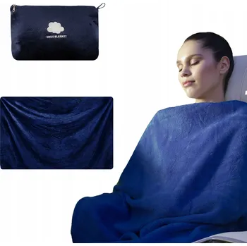 deka Cestovní deka a Polštář do letadla 2v1 Skládací sametová deka Premium