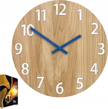 Hodiny Nástěnné hodiny dřevěné dubové akrylové Amadeusz Wood Black Kulatý