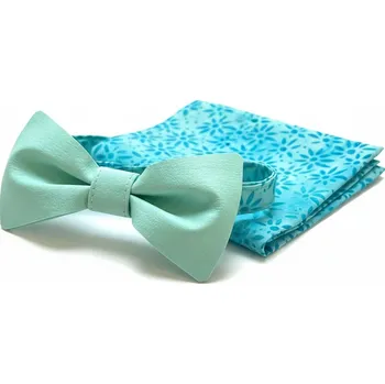 Motýlek Pánský motýlek Eman s kapesníčkem do saka , mentol 1015