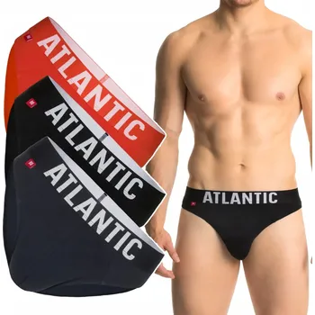 Slipy ATLANTIC 3SMP-003 Pánské slipy SPORT slipy bavlněné 3-BALENÍ - XL