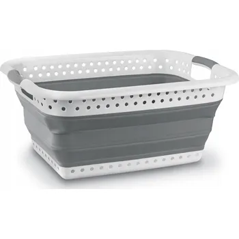 Koš na prádlo KOŠ NA PRÁDLO Skládací Šedý Košík SKLÁDACÍ Úložný Tadar Silico