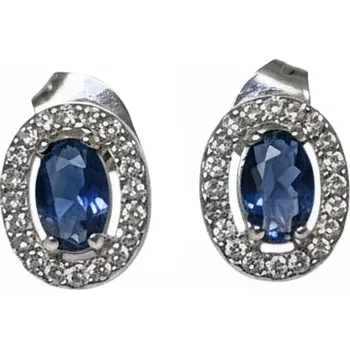 Náušnice Ewena Ocelové náušnice s modrým zirkonem -Nerina-EW 326