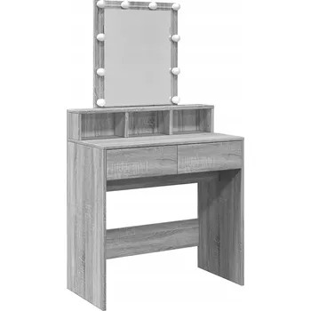 Toaletní stolek VidaXL Toaletní Stolek s LED osvětlením, šedý dub sonoma, 80x41x144,5 cm