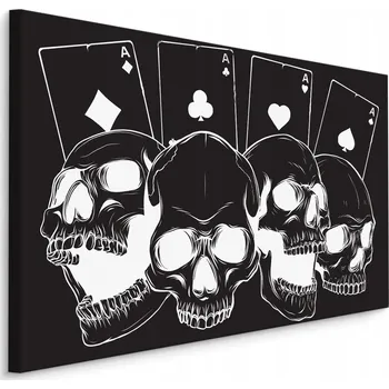Obraz Obraz Canvas KARTY Lebka Kresba Poker 3D 40x30