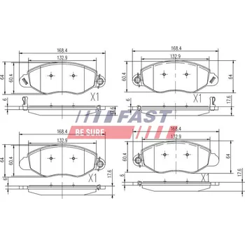 Brzdová destička Sada brzdových destiček, kotoučová brzda FAST FT29547