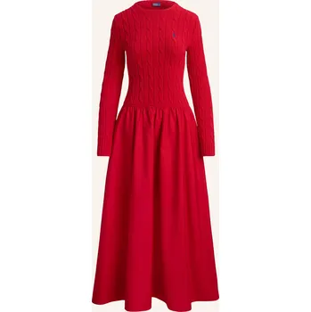 Dámské šaty Polo Ralph Lauren Dámské Šaty Z Kombinace Materiálů, červená, 38