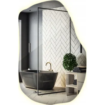 Zrcadlo Nástěnné Dekorativní Zrcadlo S Prémiovým LED Podsvícením do Koupelny na Make-up