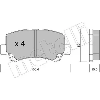 Brzdový systém Sada brzdových destiček, kotoučová brzda METELLI 22-0419-0