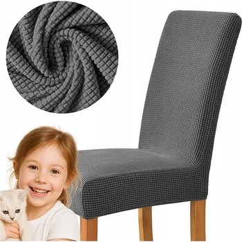 Prostěradlo Potah na židli meble odnowa šedý žakárový elastický 57x48 cm