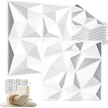 Obraz 12X 3D DEKORATIVNÍ OBKLADOVÉ PANELY NA STĚNU/STROP 50X50CM BÍLÉ