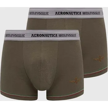 Pánská móda Boxerky Aeronautica Militare 2-pack AM1UBX003 zelená 87X, vel. XL
