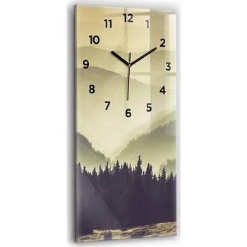 Hodiny Skleněné hodiny Design Nástěnné Tiché ručičky Kuchyně Mlhavé horské svahy