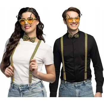 Karnevalový kostým Sada Včelka - univerzální kostým s motýlkem, šlemi a brýlemi