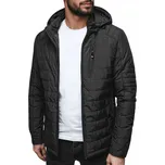 Pánská prošívaná bunda s kapucí přechodná černá TX5003 - XXL/54