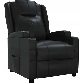 Křeslo Rozkládací křeslo, černé, umělá kůže