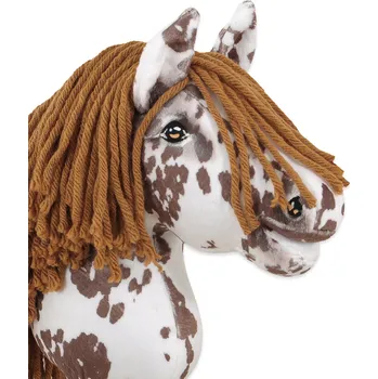 Hobby horsing Hobby Horse Malý koník na tyči Premium - tarantovaný bílo-hnědý s hnědou hřívou