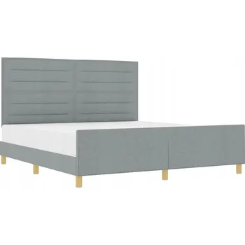 Postel Rám postele minimalistický světle šedý 207 x 186 x 128 cm