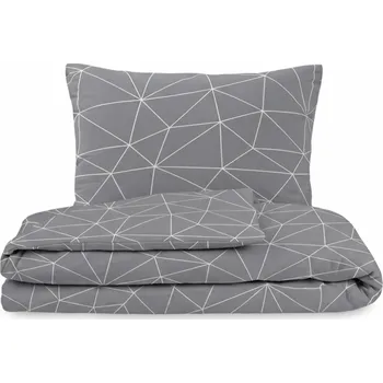 Povlečení Kvalitex Ložní bavlněné povlečení GRID šedé 1+2, 240x220, 70x90cm