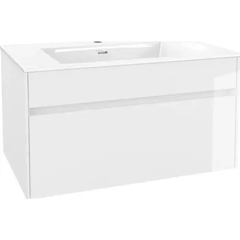 Koupelnový nábytek kielle Nefia - Skříňka s umyvadlem 80 cm, lesklá bílá 50027S800