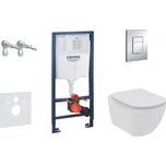 Grohe Rapid SL - Set předstěnové instalace, klozetu a sedátka Tesi, softclose, rimless, tlačítka Skate Cosmopolitan, chrom 38528SET-KE