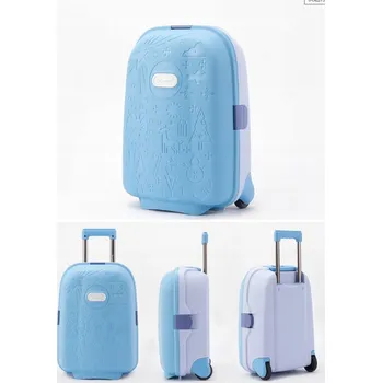 Cestovní kufr pro děti na kolečkách, příruční zavazadlo, modrý