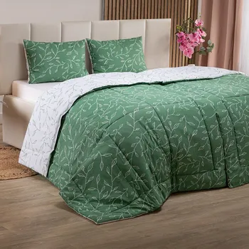 Bytový textil Letní sada peřiny a polštáře ZELENÉ LÍSTKY