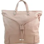 Kožená velká růžová dámská kabelka do ruky / batoh Patrizia Piu