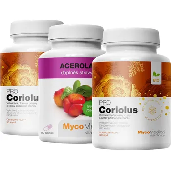 Zdraví MycoMedica Coriolus PRO 2× 90 kapslí + Acerola 90 kapslí
