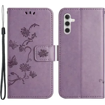 Pouzdro na mobilní telefon Flower knížkové pouzdro na Samsung Galaxy A14 4G/5G - světlefialové