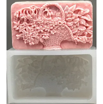 Koupelová kosmetika SILIKONOVÁ FORMA NA MÝDLO - KOŠÍK S KVĚTINAMI