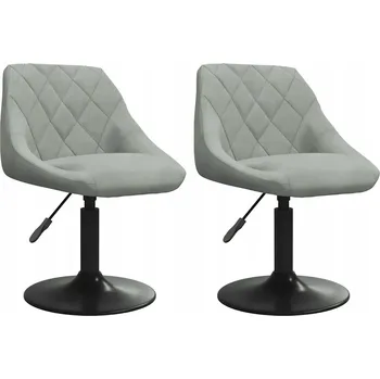 Jídelní židle Otočné jídelní židle, 2 ks, světle šedé, sametové