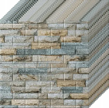 15x SAMOLEPICÍ OBKLADOVÉ PANELY TAPETA CIHLA 3D OBKLAD 77 x 70 cm