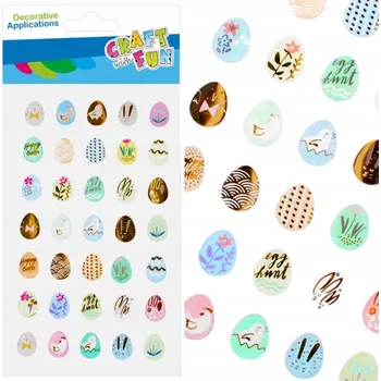 samolepka DEKORATIVNÍ OZDOBA SAMOLEPKY METALICKÉ KRASLICE Velikonoce