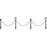Strend Pro Garden 2172925 Lampa Strend Pro Garden, řetěz, ohrada, plot do zahrady, 2x solární svítidlo, 1x LED, 16,5x16,5x71,