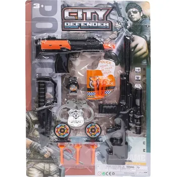 Dětská zbraň Dětský policejní hrací set s puškou na šipky a doplňky