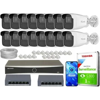 IP kamera Monitorovací sada 16x IPCAM-B4-50IR IR 50m 4MPx HiLook od Hikvision