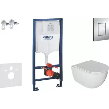 WC sada Grohe Rapid SL - Set předstěnové instalace, klozetu Oudee a sedátka softclose, tlačítko Skate Cosmopolitan, chrom SANI11BA1104