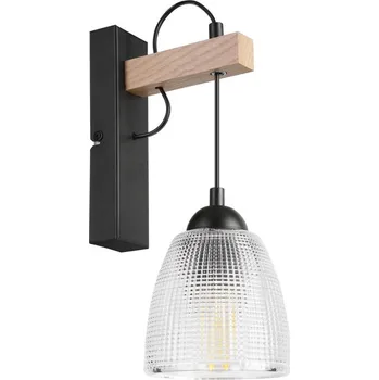 Nástěnné svítidlo Nástěnná lampa LEANDRA 1xE27/15W/230V dub/černá
