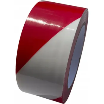 Samolepicí BOZP páska bílo-červená 50mm