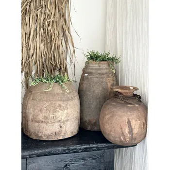 Váza Vázy z teakového dřeva ve 3 variantách Velikost: V. 31 cm, průměr cca 29 cm/ váza z vázáním u hrdla