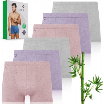 PÁNSKÉ BAMBUSOVÉ BOXERKY SLIPY SADA 6 KUSŮ PASTELOVÉ BARVY ANTYZÁPACHOVÉ *L