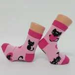 Dívčí ponožky Trepon Mína světle růžové (dívčí bavlněné ponožky s kočičkami)