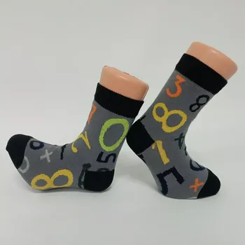 Dětské ponožky Trepon Number šedo-černé (Bavlněné ponožky pro děti s čísly)