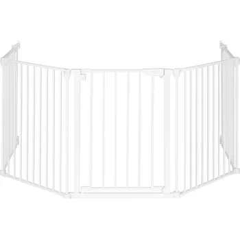 Dětsný nábytek ECOTOYS SF-015-W Bezpečnostní zábrana, ohrádka, 5 panelů, 300 cm, kov, bílá